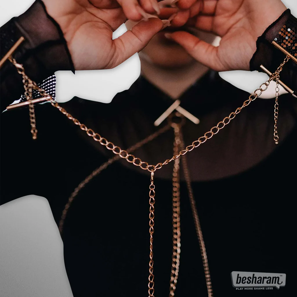 Bijoux Indiscrets Desir Metallique Metallic Mesh Handcuffs - Image 3